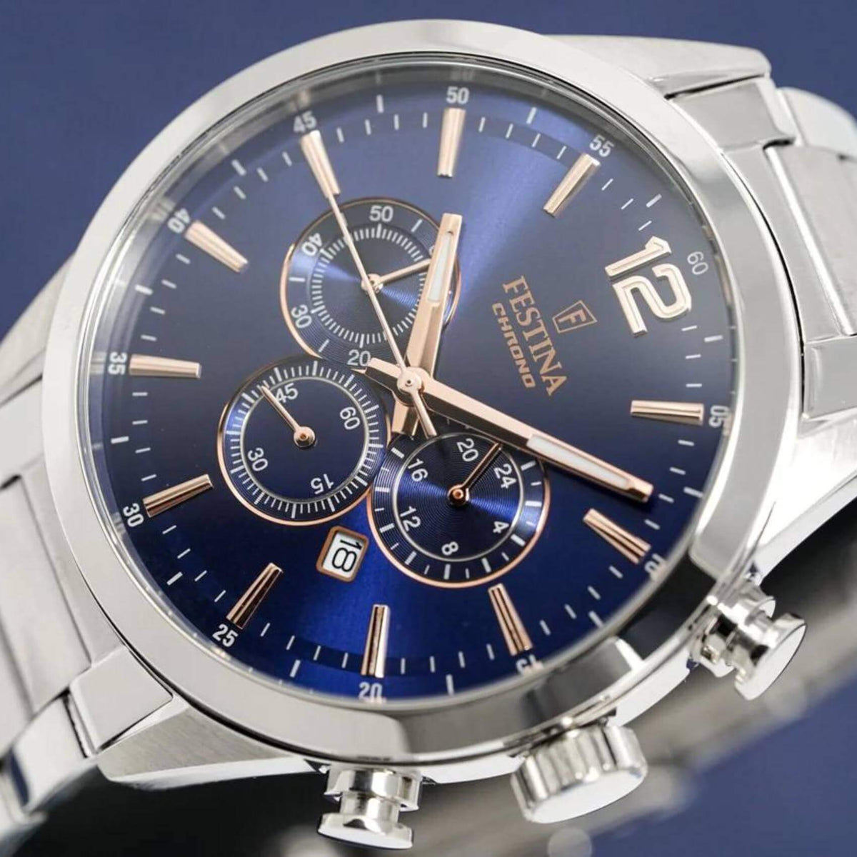 Ρολόι Festina F20343/2 Χρονογράφος Με Ασημί Μπρασελέ