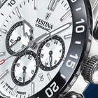 Ρολόι Festina Ceramic F20575/1 Χρονογράφος Με Ασημί Μπρασελέ & Άσπρο Καντράν