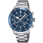 Ρολόι Festina Ceramic F20575/2 Χρονογράφος Με Ασημί Μπρασελέ & Μπλε Καντράν F20575/2