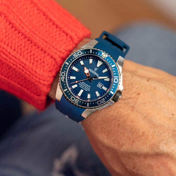 Καταδυτικό Ρολόι Festina Diver F20664/1 Με Μπλε Λουράκι Σιλικόνης