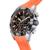 Ανδρικό ρολόι Festina F20544/5 χρονογράφος με πορτοκαλί καουτσούκ λουράκι, μαύρο καντραν με ένδειξη ημερομηνίας, μηχανισμό μπαταρίας, στρογγυλό στεφάνι με διάμετρο 45,5mm, αδιάβροχο στις 10ΑΤΜ-100Μ.