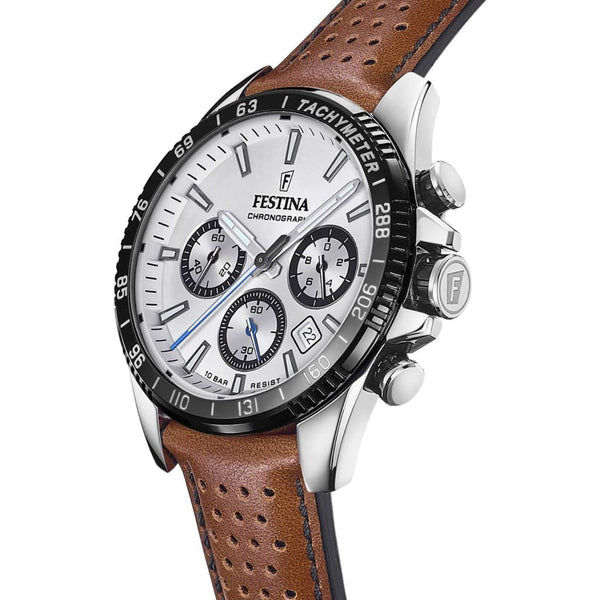 Ρολόι Festina F20561/1 Χρονογράφος Με Καφέ Δερμάτινο Λουράκι