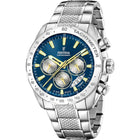 Ρολόι Festina F20668/5 Χρονογράφος Με Ασημί Μπρασελέ & Μπλε Καντράν