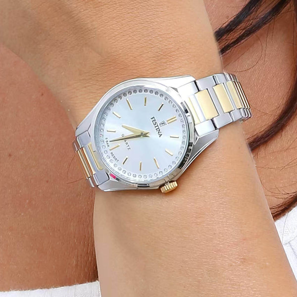 Ρολόι Festina Mademoiselle F20619/1 Με Δίχρωμο Μπρασελέ