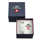 Ρολόι Festina F20042/2 Swiss Made Με Ασημί Μπρασελέ & Μπλε Καντράν