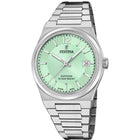 Ρολόι Festina Swiss Made F20035/3 Με Ασημί Μπρασελέ & Φυστικί Καντράν