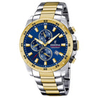 Ρολόι Festina F20562/2 Χρονογράφος Με Δίχρωμο Μπρασελέ & Μπλε Καντράν