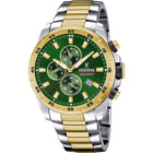 Ρολόι Festina F20562/3 Χρονογράφος Με Δίχρωμο Μπρασελέ & Πράσινο Καντράν