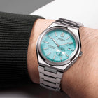 Ρολόι Citizen Super Titanium Zenshin NJ0180-80M με Ασημί Μπρασελέ & Γαλάζιο Καντράν