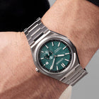 Ρολόι Citizen Super Titanium Zenshin NJ0180-80X με Ασημί Μπρασελέ & Πράσινο Καντράν