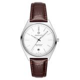 Ανδρικό ρολόι Gant Abington G201001 με καφέ δερμάτινο λουράκι και λευκό καντράν 41mm, όψη από μπροστά.