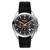 Ρολόι Gant Hammondsport G168002 χρονογράφος με μαύρο καουτσούκ λουράκι και μαύρο καντράν διαμέτρου 44mm.
