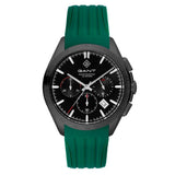 Ρολόι Gant Hammondsport G168007 χρονογράφος με πράσινο καουτσούκ λουράκι και μαύρο καντράν διαμέτρου 44mm.