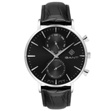 Αντρικό ρολόι Gant Park Hill G1210011 με μαύρο δερμάτινο λουράκι, μαύρο καντραν, μηχανισμό μπαταρίας quartz με ένδειξη ημερομηνίας-ημέρας και στρογγυλό στεφάνι με διάμετρο 43,5mm, αδιάβροχο στις 5ΑΤΜ-50Μ.