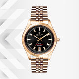 Αντρικό ρολόι Gant Sussex 44 G166004 με χρυσό ατσάλινο μπρασελέ και μαύρο καντράν διαμέτρου 43.5mm.