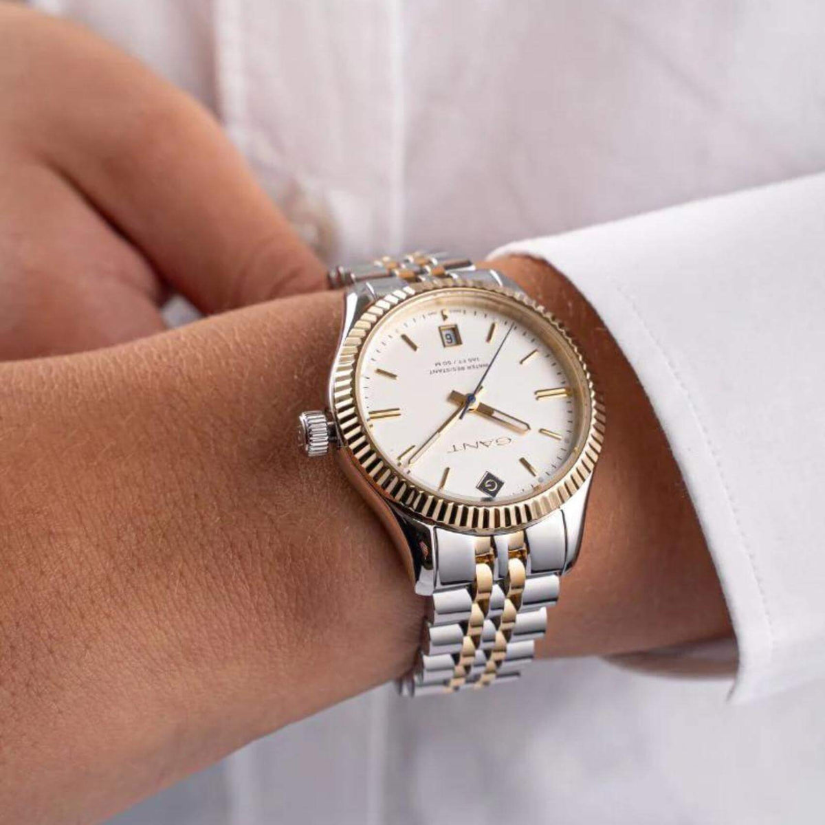 Ρολόι Gant Sussex G136009 Με Δίχρωμο Μπρασελέ & Άσπρο Καντράν
