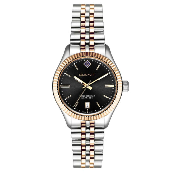 Ρολόι Gant Sussex G136010 με δίχρωμο ασημί-χρυσό ατσάλινο μπρασελέ και άσπρο καντράν διαμέτρου 34mm.