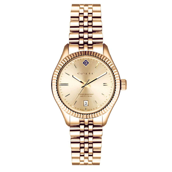 Ρολόι Gant Sussex G136015 με χρυσό ατσάλινο μπρασελέ και χρυσό καντράν διαμέτρου 34mm.