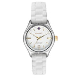 Ρολόι Gant Sussex G136017 με άσπρο καουτσούκ λουράκι και άσπρο καντράν διαμέτρου 34mm.