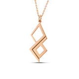 Γούρι κολιέ 2026 από ασήμι 925 με επίστρωση ροζ χρυσού, γεωμετρικό συνεχές σχέδιο και αλυσίδα 45–55 cm, σε minimal αισθητική