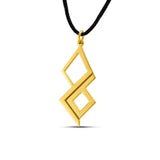 Γούρι κολιέ 2026 από επιχρυσωμένο ασήμι 925 με γεωμετρικό συνεχές σχέδιο και μαύρο κορδόνι 45–55 cm