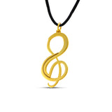 Γούρι κολιέ 2026 με Κλειδί του Σολ από επιχρυσωμένο ασήμι 925, με μαύρο κορδόνι 45–55 cm, σε minimal αισθητική Themelidis Jewels.