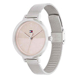Γυναικείο ρολόι Tommy Hilfiger Florence 1782578 με ασημί ατσάλινο μπρασελέ και ροζ καντράν διαμέτρου 38mm.