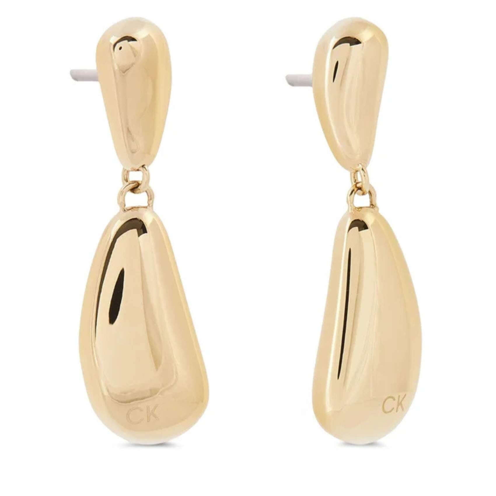 Γυναικεία καρφωτά σκουλαρίκια Calvin Klein 35000607 σταγόνες ατσάλινα σε χρυσό χρώμα.