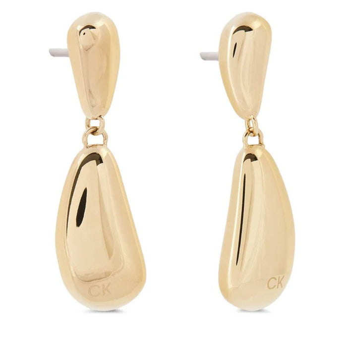 Γυναικεία καρφωτά σκουλαρίκια Calvin Klein 35000607 σταγόνες ατσάλινα σε χρυσό χρώμα.