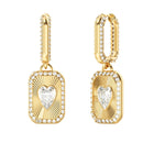 Γυναικεία Κρεμαστά Σκουλαρίκια Guess Crystal Love JUBE06354JWYGT/U Χρυσά με Καρδιά