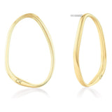Γυναικεία σκουλαρίκια–κρίκοι Calvin Klein 35000451 από ανοξείδωτο ατσάλι σε χρυσό χρώμα με χαραγμένο λογότυπο Calvin Klein
