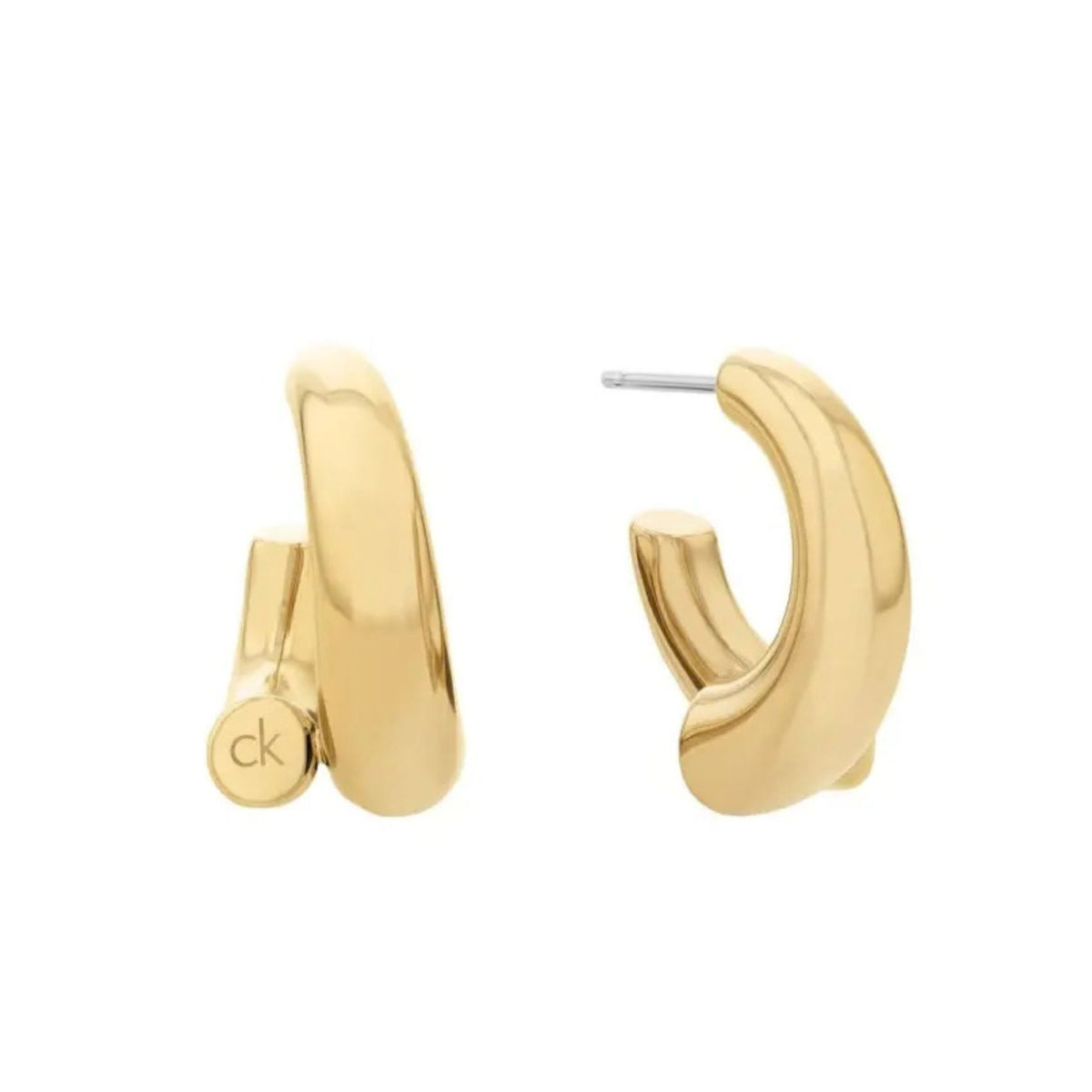 Γυναικεία σκουλαρίκια κρίκοι Calvin Klein Spiral 35000765 χρυσά από ανοξείδωτο ατσάλι