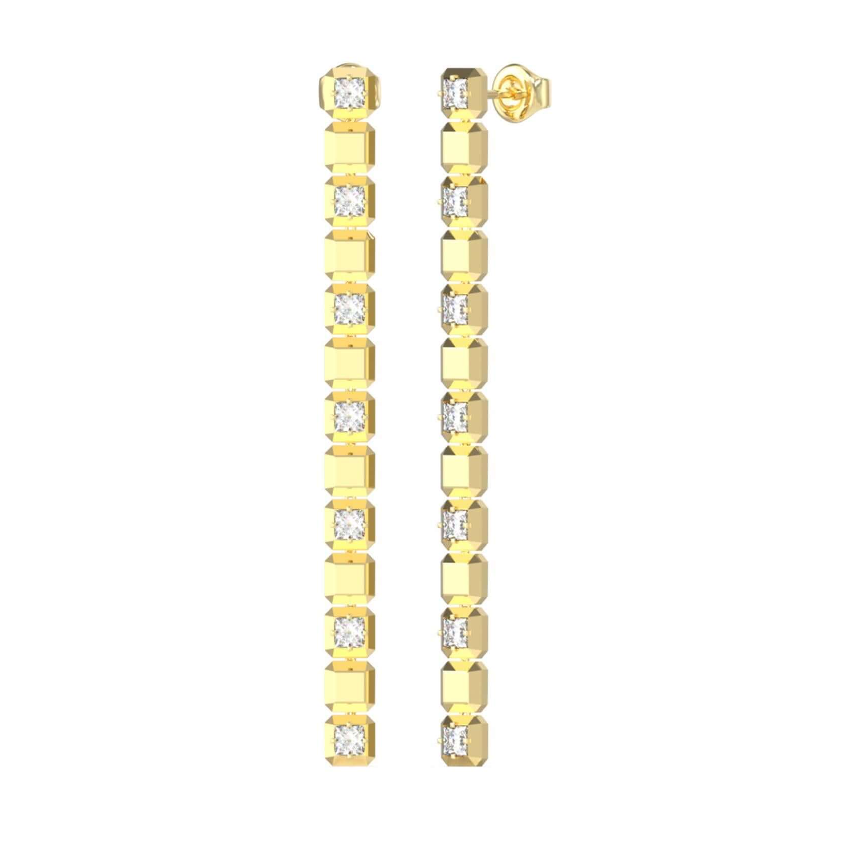Γυναικεία σκουλαρίκια Guess Ace of Diamonds JUBE06173JWYGT/U σε χρυσό χρώμα με πέτρες 7,5cm.