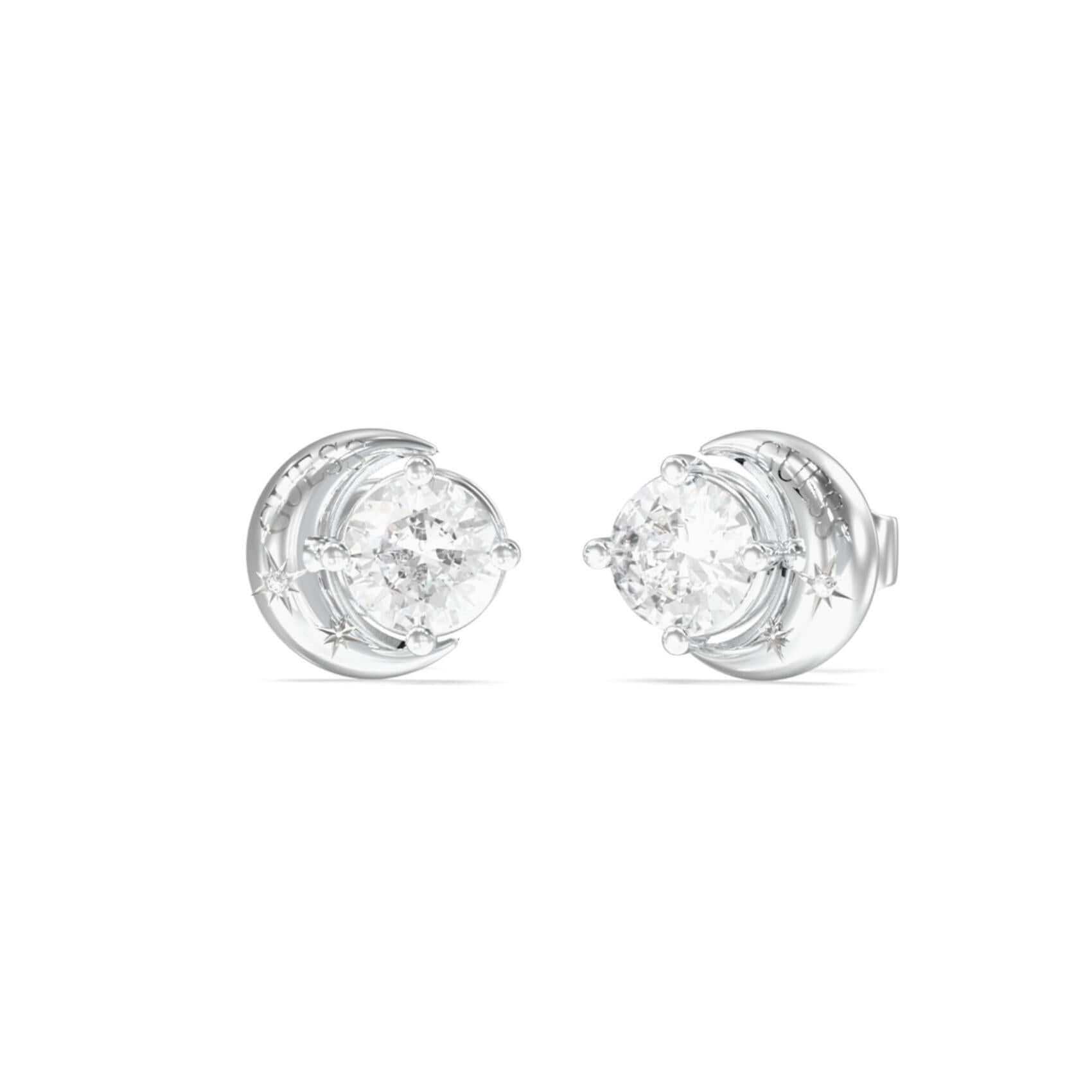 Γυναικεία σκουλαρίκια Guess Aurora JUBE06233JWRHT/U από ανοξείδωτο ατσάλι σε ασημί χρώμα με ζιργκόν. 