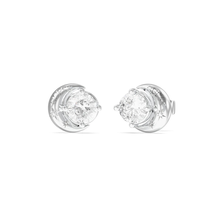 Γυναικεία σκουλαρίκια Guess Aurora JUBE06233JWRHT/U από ανοξείδωτο ατσάλι σε ασημί χρώμα με ζιργκόν. 