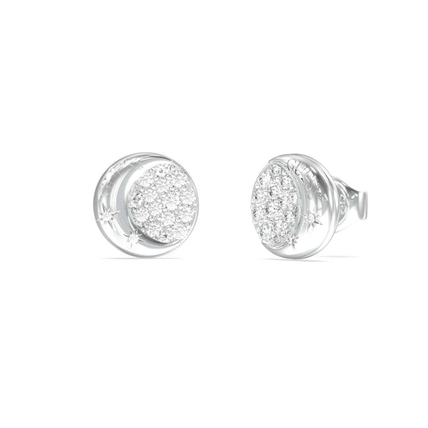 Γυναικεία σκουλαρίκια Guess Aurora JUBE06240JWRHT/U από ανοξείδωτο ατσάλι σε ασημί χρώμα με ζιργκόν. 