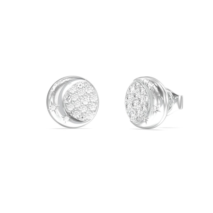 Γυναικεία σκουλαρίκια Guess Aurora JUBE06240JWRHT/U από ανοξείδωτο ατσάλι σε ασημί χρώμα με ζιργκόν. 