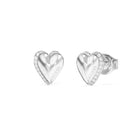 Σκουλαρίκια Guess By Your Side JUBE06092JWRHT/U Ασημί Καρδιές με Ζιργκόν