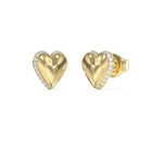 Σκουλαρίκια Guess By Your Side JUBE06092JWYGT/U σε Χρυσό Χρώμα με Καρδιές και Ζιργκόν