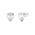 Γυναικεία Σκουλαρίκια Guess Crystal Love JUBE06361JWRHT/U Ασημί με Καρδιά