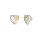 Σκουλαρίκια Guess Love Bites JUBE06062JWYGRHT/U Δίχρωμα με Καρδιές και Ζιργκόν