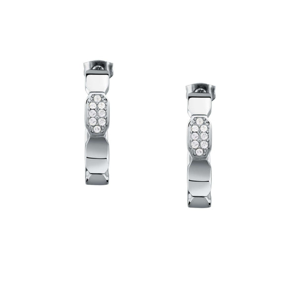 Γυναικεία σκουλαρίκια Karl Lagerfeld Crystals KLAYC66 από ανοξείδωτο ατσάλι σε ασημί χρώμα με ζιργκόν.