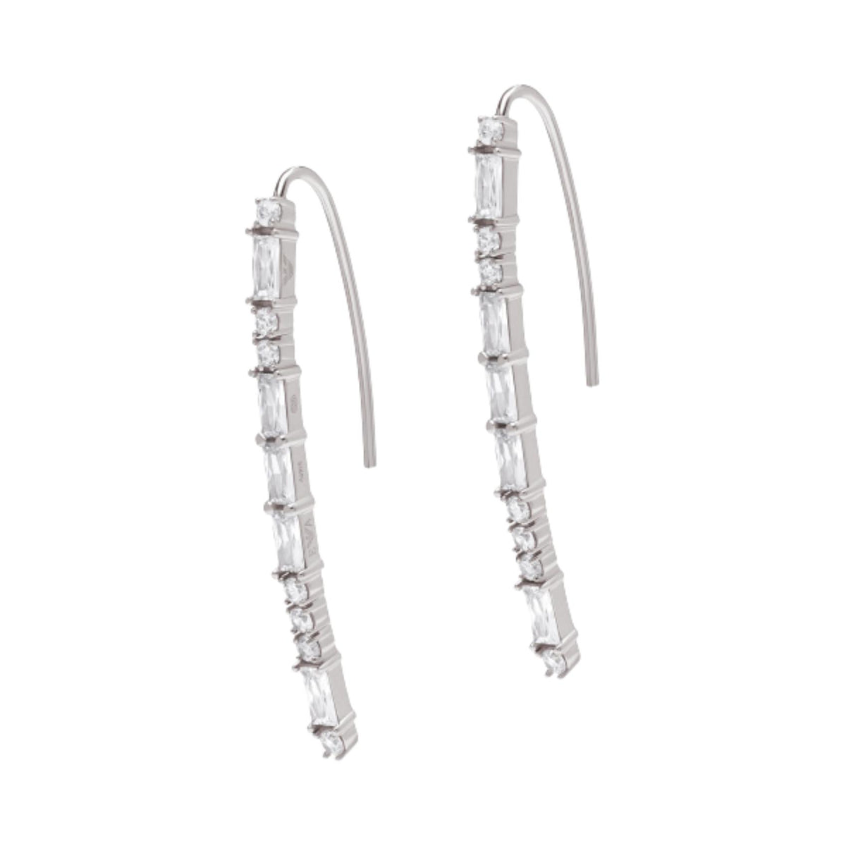 Γυναικεία σκουλαρίκια κρεμαστά Emporio Armani Sentimental EG3606040 από ασήμι 925 σε ασημί χρώμα με λευκά ζιργκόν