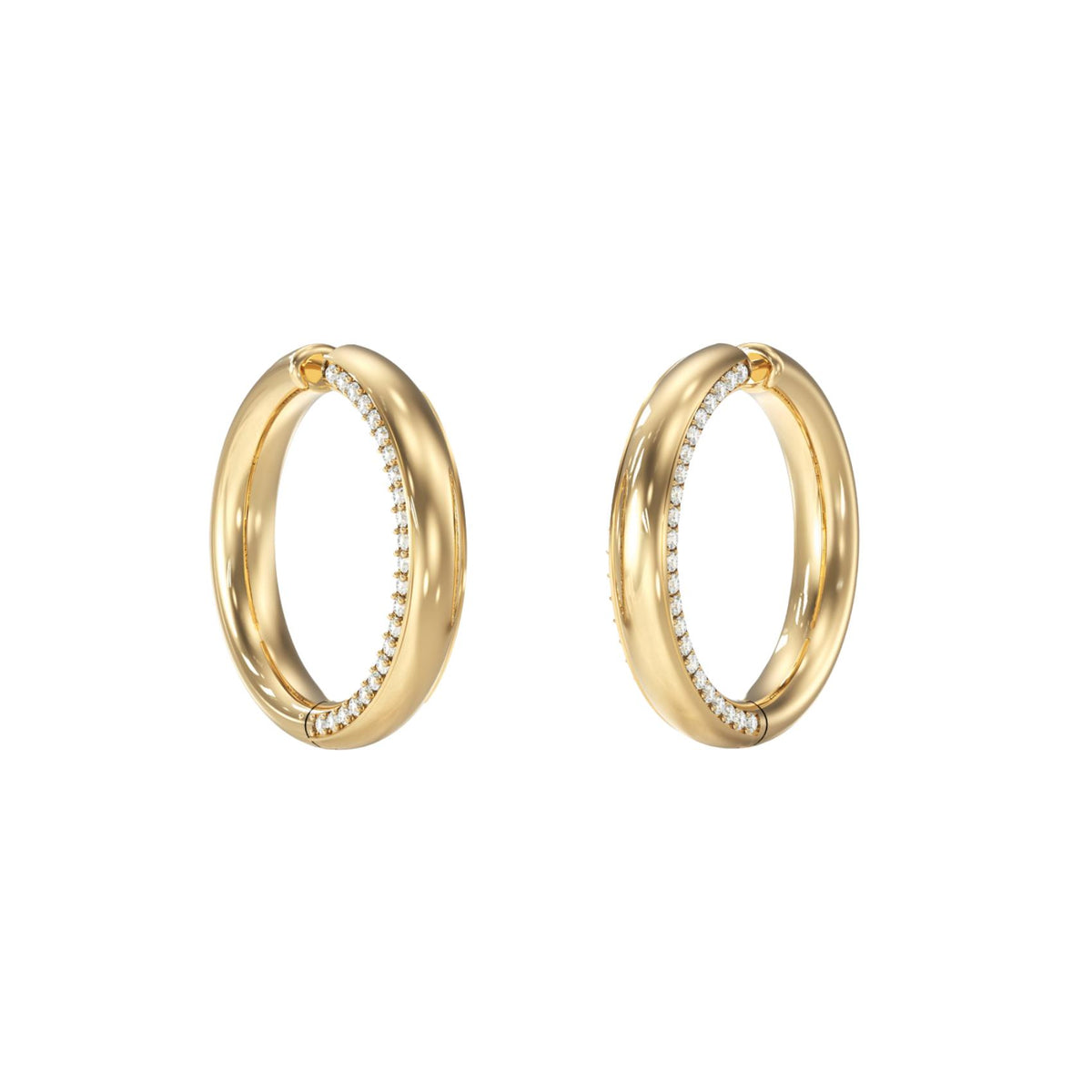 Γυναικεία σκουλαρίκια κρίκοι Guess Madison JUBE06427JWYGT/U χρυσά με πέτρες