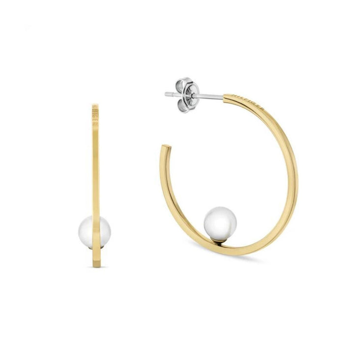 Γυναικεία επιχρυσωμένα σκουλαρίκια κρίκοι Tommy Hilfiger 2780964 με μαργαριτάρια.