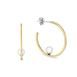 Γυναικεία επιχρυσωμένα σκουλαρίκια κρίκοι Tommy Hilfiger 2780964 με μαργαριτάρια.