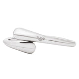 Γυναικεία χειροπέδα Emporio Armani Iconic Trend EGS3340040 από ορείχαλκο σε ασημί χρώμα με γυαλιστερό φινίρισμα και ανοιχτή minimal γραμμή.