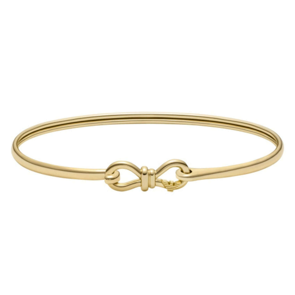 Γυναικεία χειροπέδα Emporio Armani Sentimental EGS3327710 από ορείχαλκο σε χρυσό χρώμα με γυαλιστερό φινίρισμα και minimal σχεδιασμό.