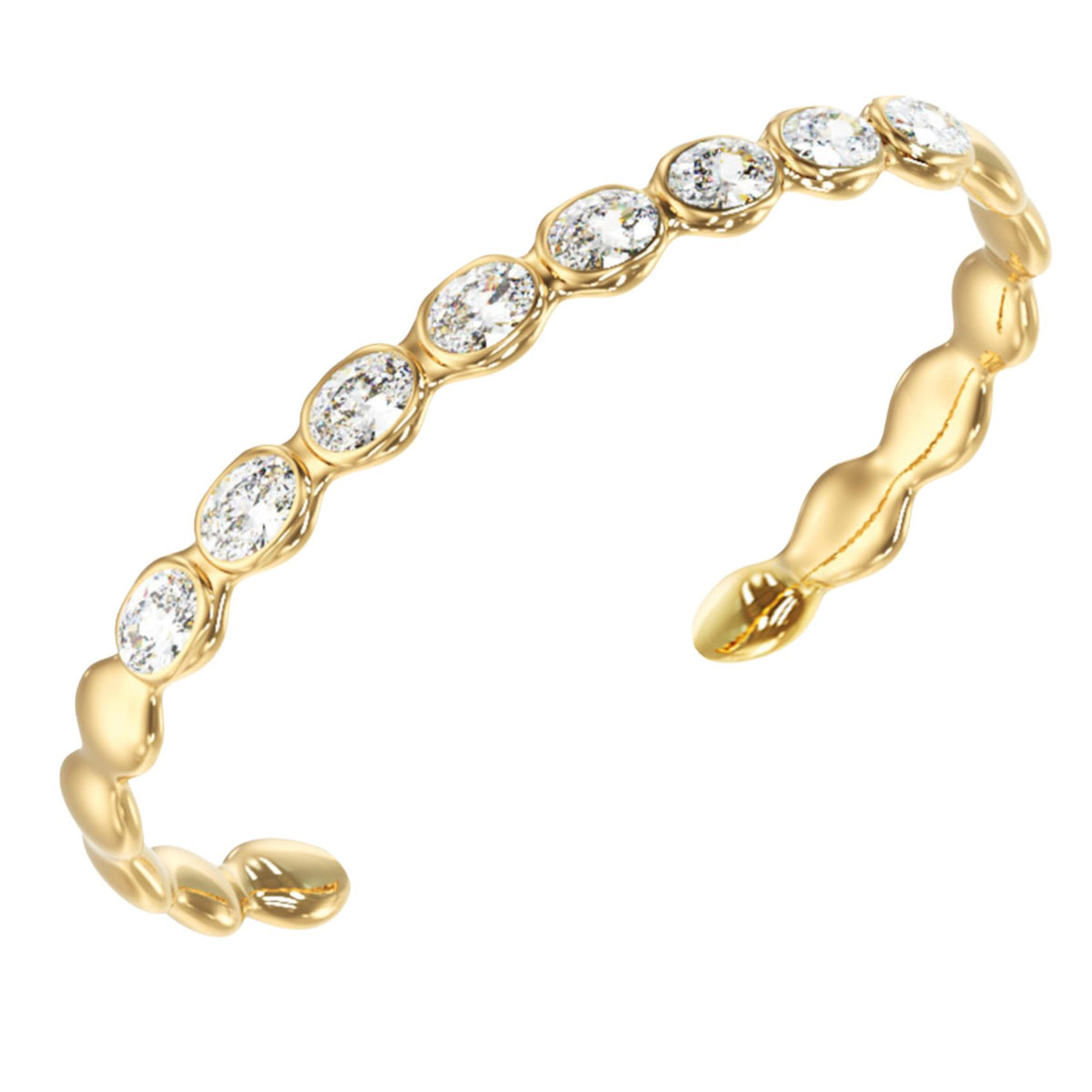 Γυναικεία χειροπέδα Guess Divine JUBB06310JWYGL χρυσή με πέτρες και λογότυπο