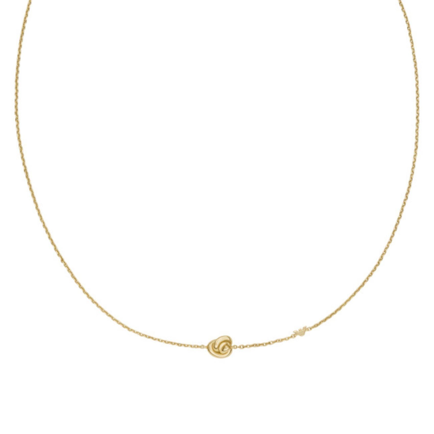 Γυναικείο κολιέ Emporio Armani Sentimental EG3636710 από ασήμι 925 με κεντρικό κόμπο σε χρυσό χρώμα